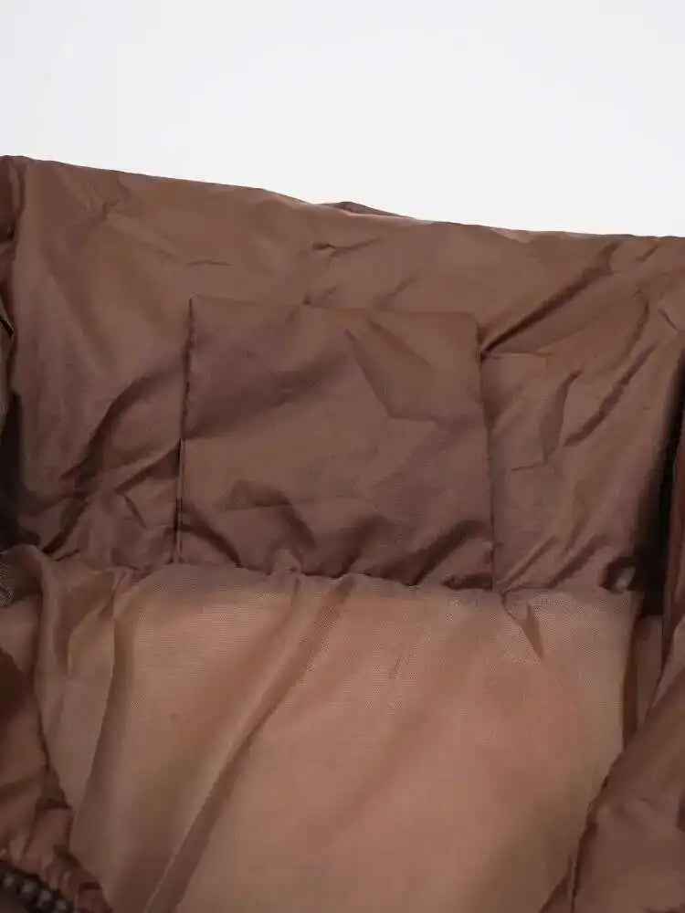 Bremea Brown Braided Puff Thick Jacket