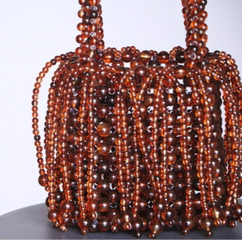 Miss Beaded Octopus Tortoise-Shell Mini Bucket Bag