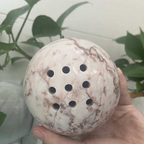 Casa Sol Moon Over Travertine Stone Incense Burner