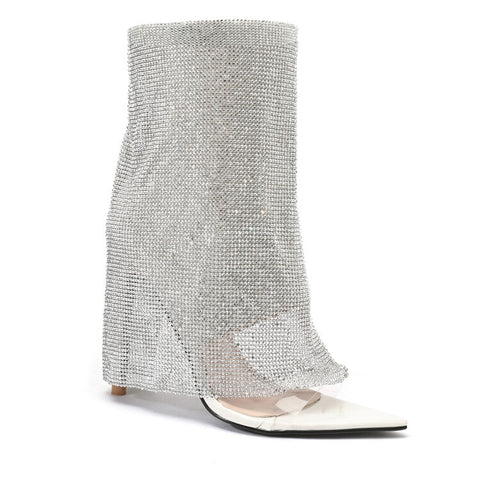 Mesh Drop High Heel Booties