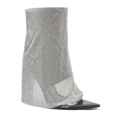 Mesh Drop High Heel Booties