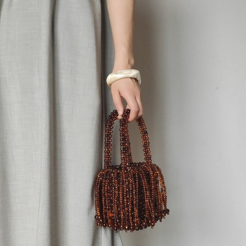 Miss Beaded Octopus Tortoise-Shell Mini Bucket Bag