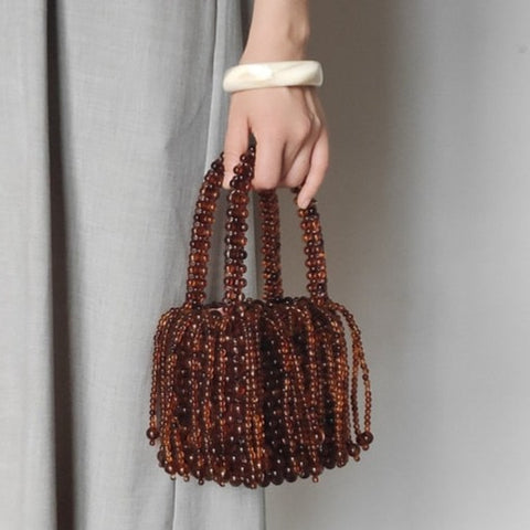 Miss Beaded Octopus Tortoise-Shell Mini Bucket Bag