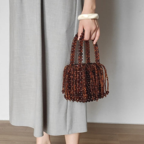 Miss Beaded Octopus Tortoise-Shell Mini Bucket Bag