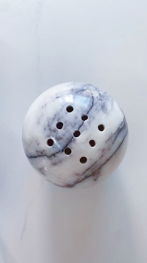 Casa Sol Moon Over Travertine Stone Incense Burner