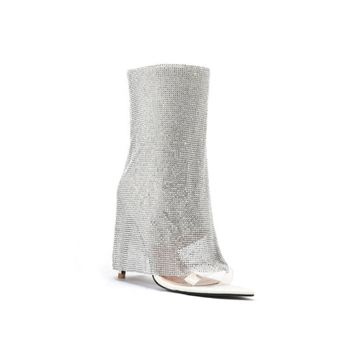 Mesh Drop High Heel Booties