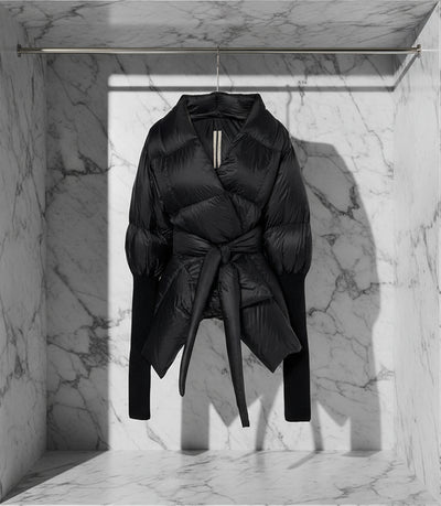 New Look Puff Quilted Kimono Wrap Bomber Jacket