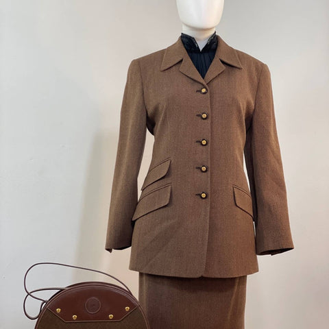 Vintage Louis Feraud Wool Skirt Suit Set