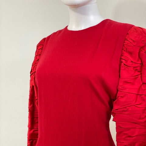 Vintage Bill Blass Dress with Statement Ruched Sleeves