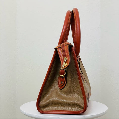 Vintage Dooney & Bourke Two Tone Pebble Leather Handbag