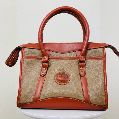 Vintage Dooney & Bourke Two Tone Pebble Leather Handbag