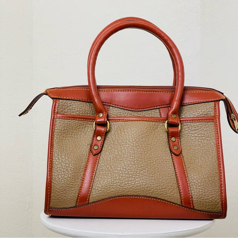 Vintage Dooney & Bourke Two Tone Pebble Leather Handbag