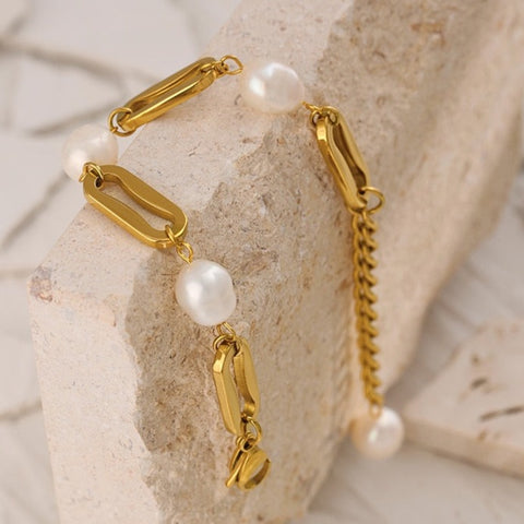 Gussie Pearls & Links Bracelet