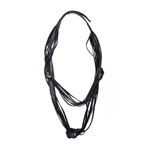 Blackout Just Leather Knot Necklace