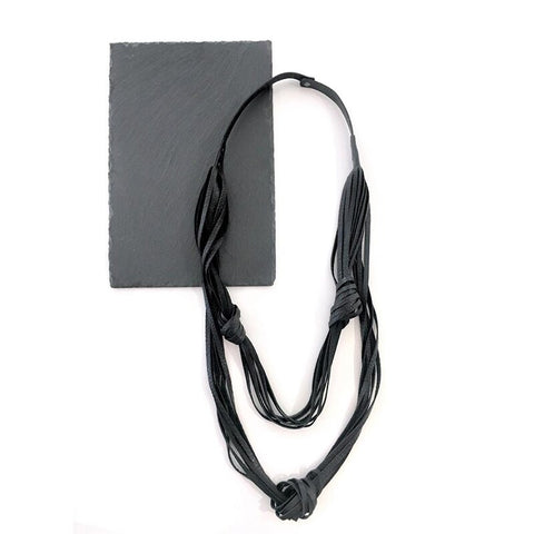 Blackout Just Leather Knot Necklace