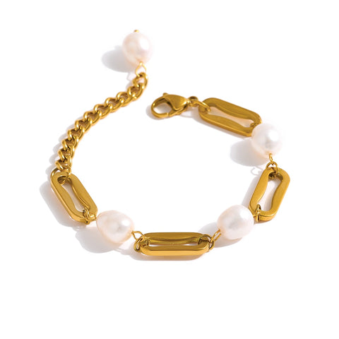 Gussie Pearls & Links Bracelet