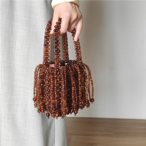 Miss Beaded Octopus Tortoise-Shell Mini Bucket Bag