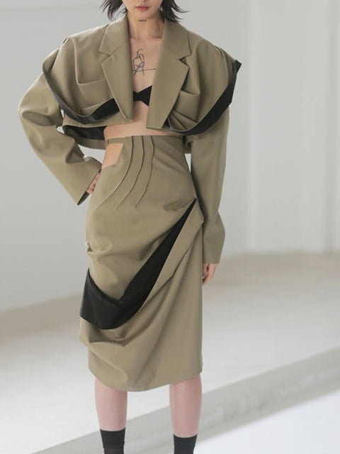 Neema Cropped Olive Khaki Jacket