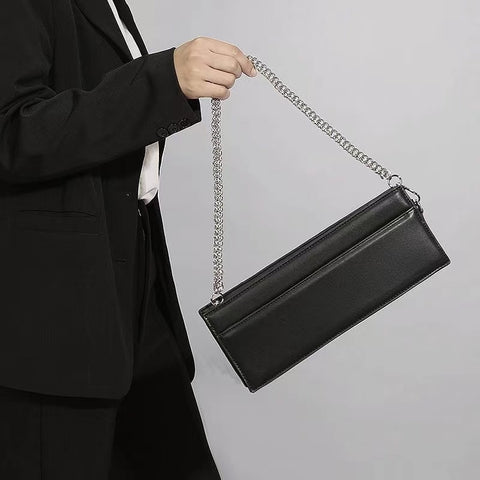 Double Chain Baguette Bag