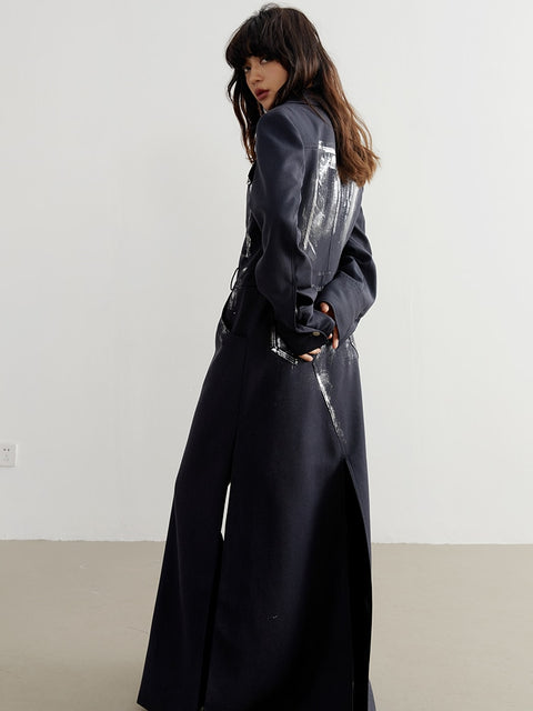 Carbon Copy Navy Long Coat