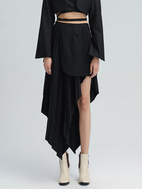 Leema Pleated Asymmetrical Skirt