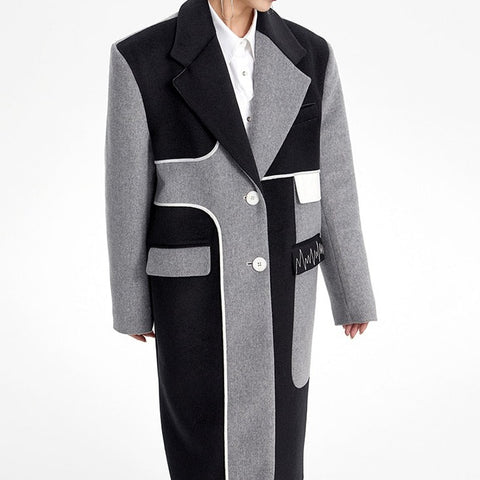 Noome Two Tone Overlap Coat