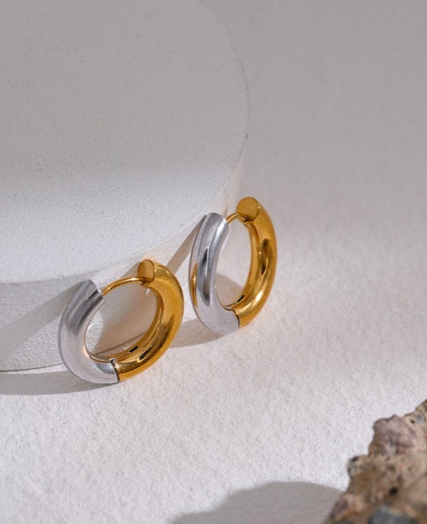 Gussie Two Tone Gold/Silver Mini Hoops