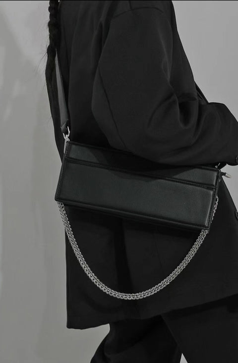 Double Chain Baguette Bag