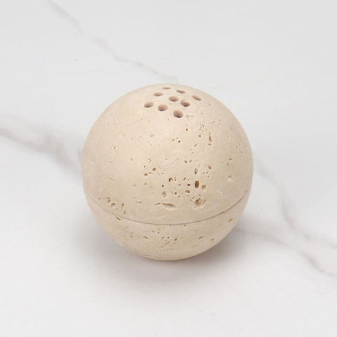 Casa Sol Moon Over Travertine Stone Incense Burner