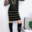 Yesterday Again Collection / Byblos Vest Sweater Knit with gold stripes - ClosetBlues
