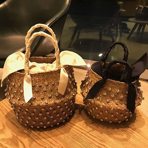 Pineapple Woven Straw Bucket Bag - ClosetBlues