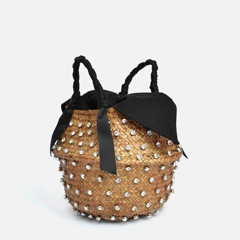 Pineapple Woven Straw Bucket Bag - ClosetBlues