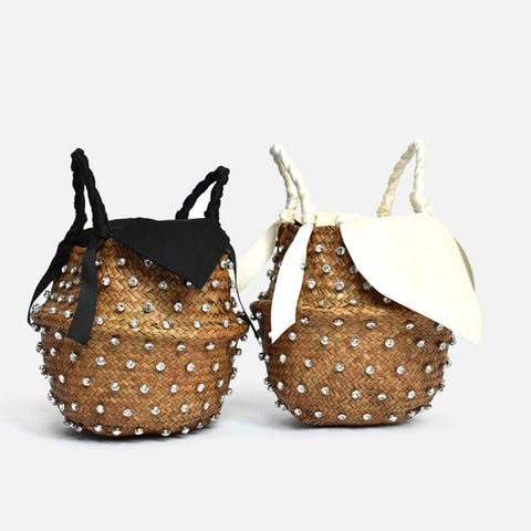 Pineapple Woven Straw Bucket Bag - ClosetBlues