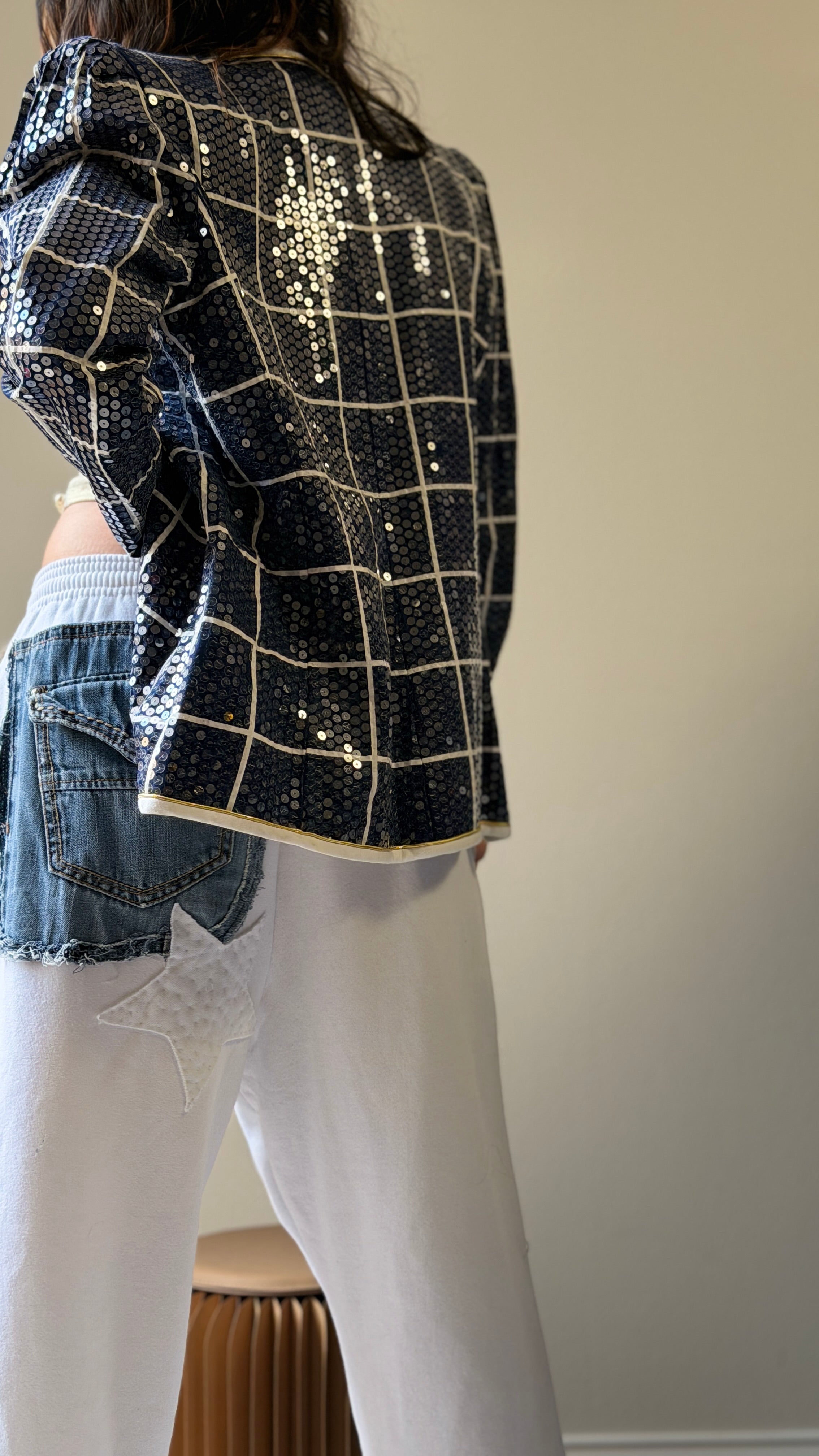 Lulu Deconstructed Flux Denim-Paneled Jogger - ClosetBlues