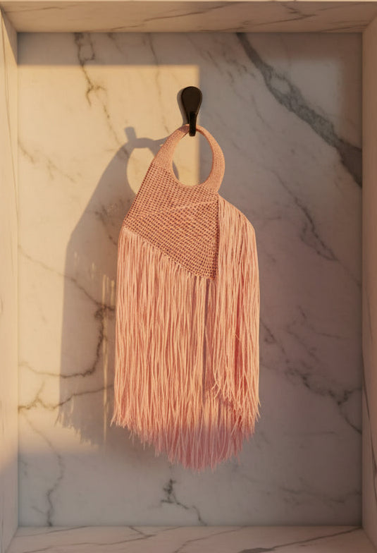 Fashion Cute Woven Pink Heart Fringe Long Tassel Bag Tote Retro Chic Purse for Women Shoulder Bag Purse for Party - ClosetBlues
