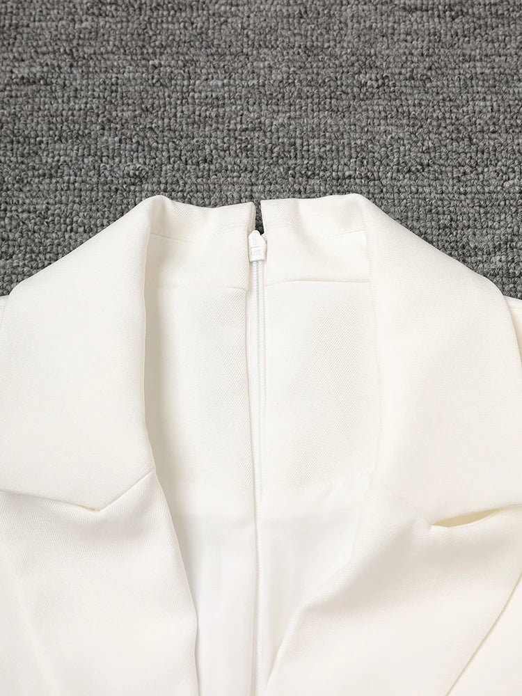 ItsCarl Black Double Breasted Two Tone Blazer Dress