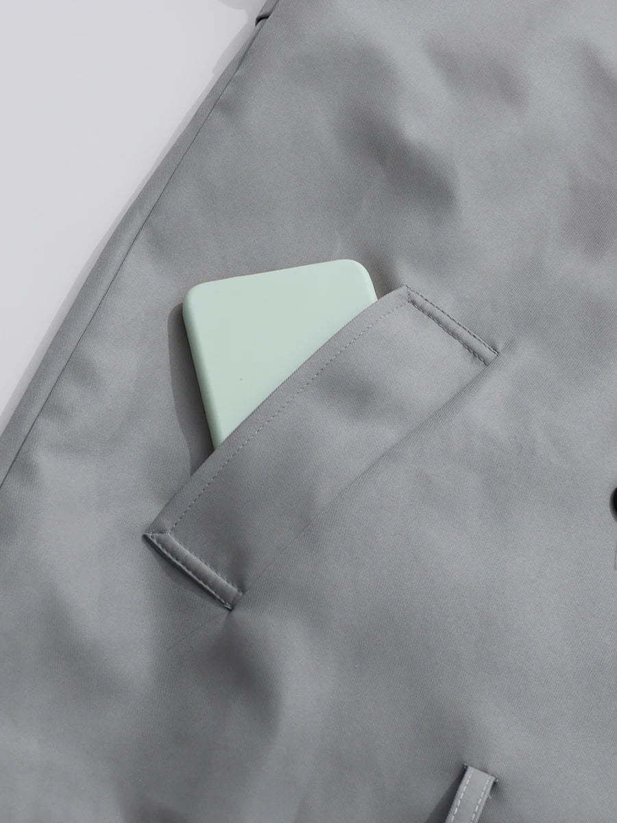 Dinala Power Drop Waist Trench Coat Dress