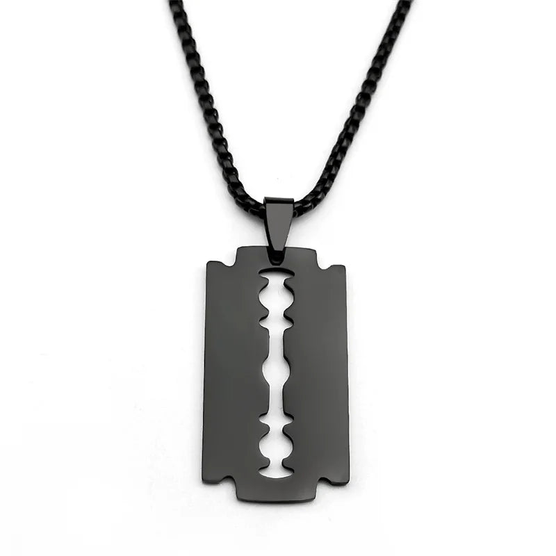 BLKOUT Blade Razor Pendant Necklace