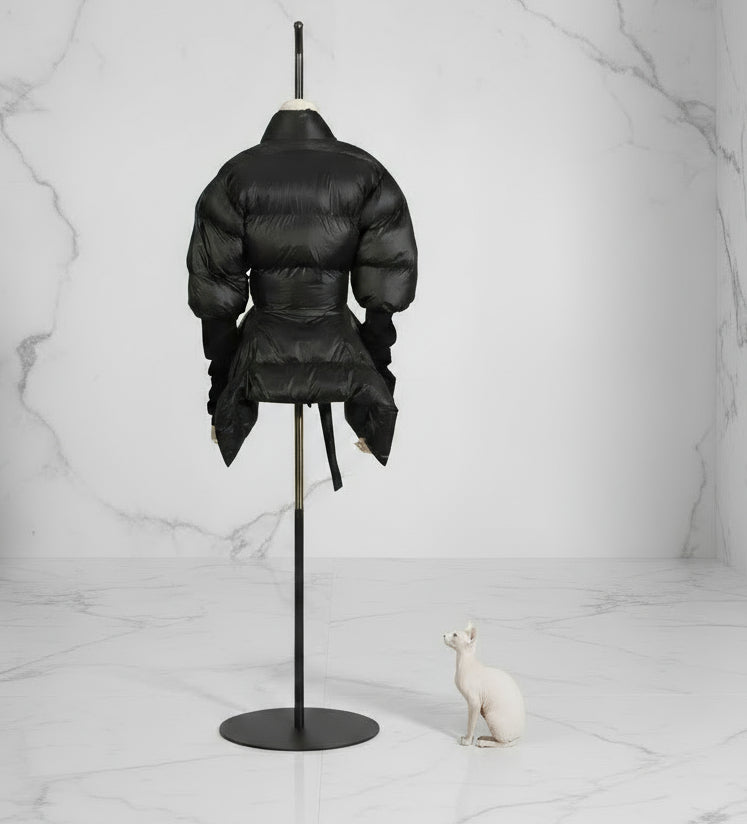 New Look Puff Quilted Kimono Wrap Bomber Jacket