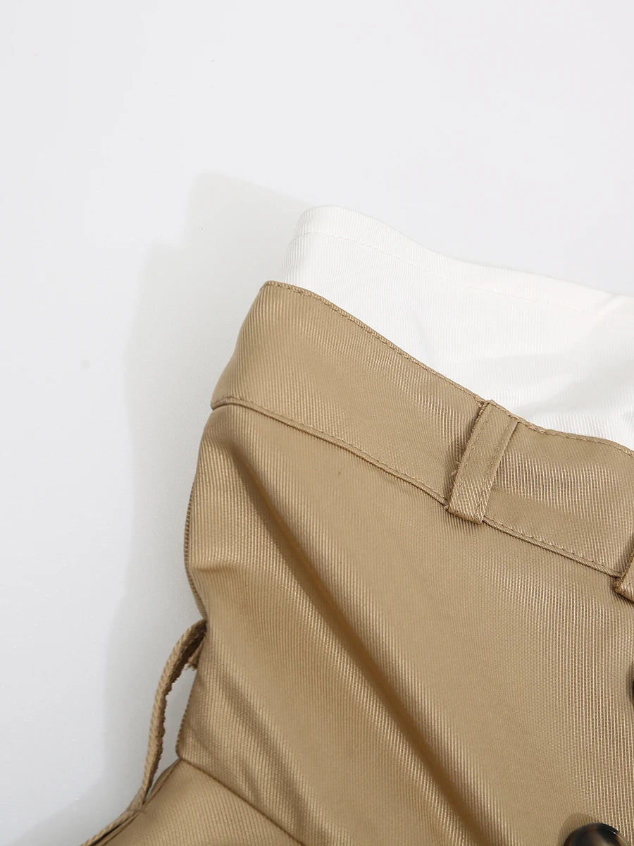 Bulonesse Trench Coat Strapless Maxi Dress Double Belted