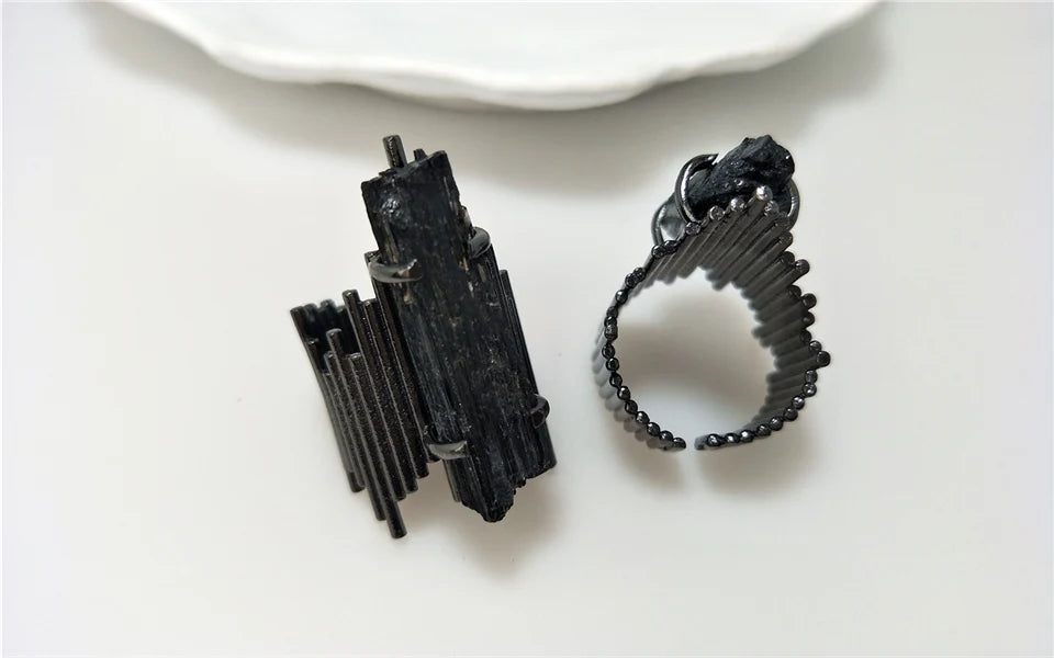 BLKOUT Tourmaline Brutalist Plated Ring
