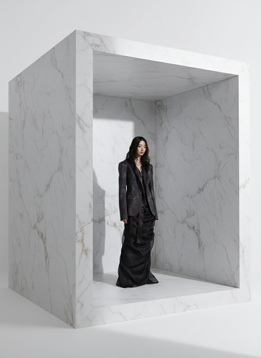 Ladiarra High Waist Black Pleated Sheer Cascade Mesh Skirt