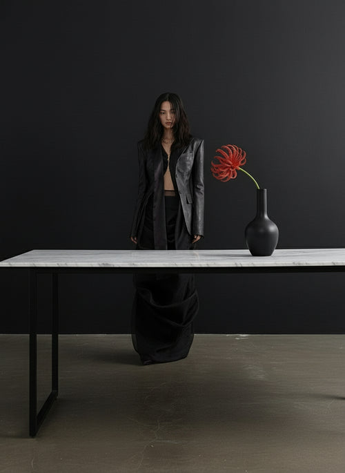 Ladiarra High Waist Black Pleated Sheer Cascade Mesh Skirt - ClosetBlues