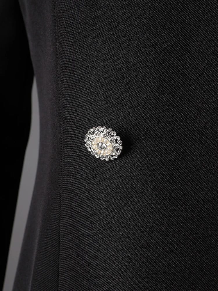 ItsCarl Black Double Breasted Two Tone Blazer Dress