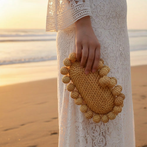 Women egg cane bag Rattan clutch Bag For luxury Wedding Party Purse summer beach Wicker Handbag Designer 2024 new - ClosetBlues