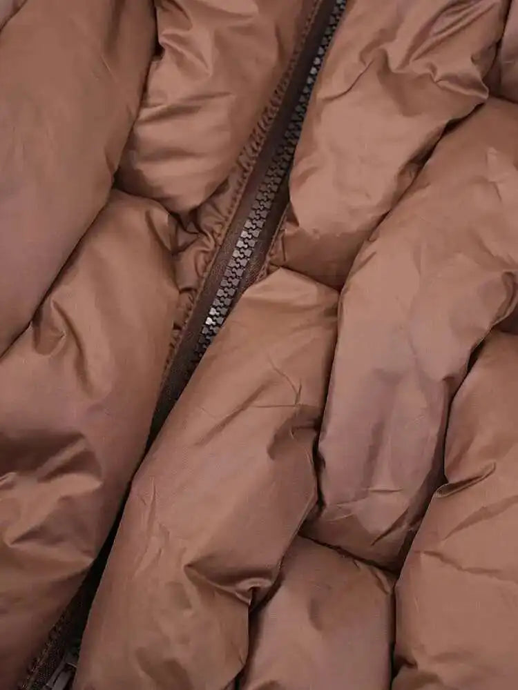 Bremea Brown Braided Puff Thick Jacket