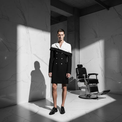 ItsCarl Black Double Breasted Two Tone Blazer Dress - ClosetBlues