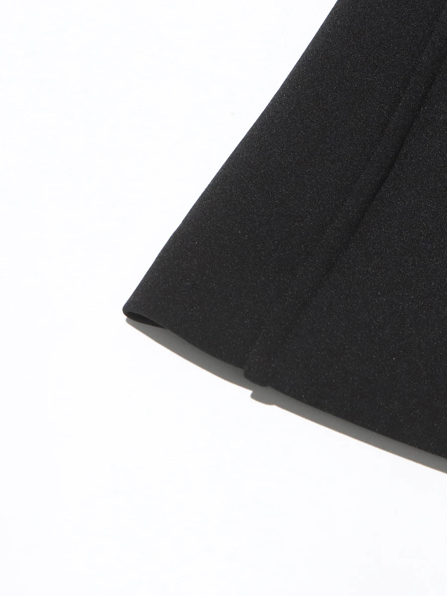 Ledesa Black Puff Sleeve Blazer with Lapel Black Beaded Floral Style