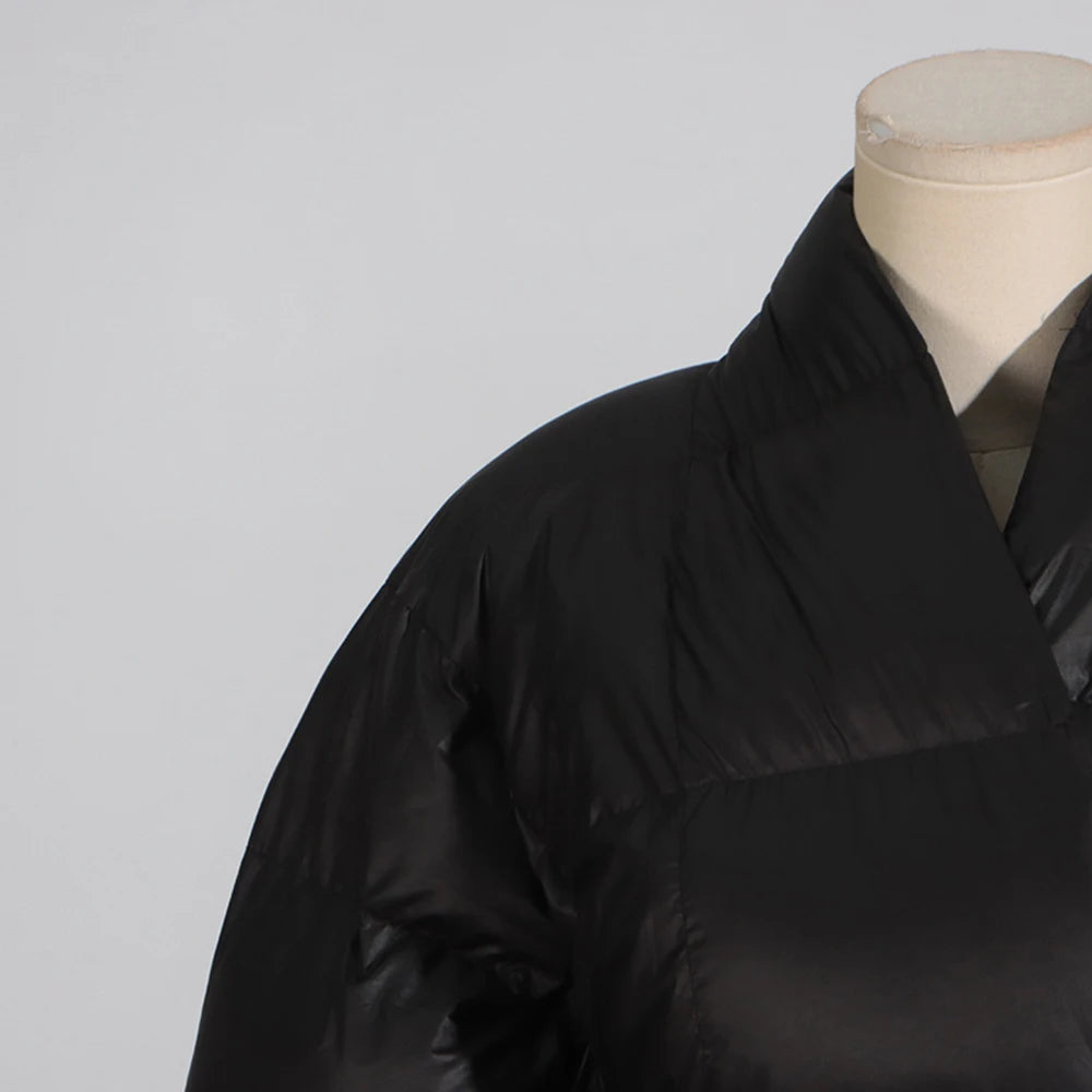 New Look Puff Quilted Kimono Wrap Bomber Jacket