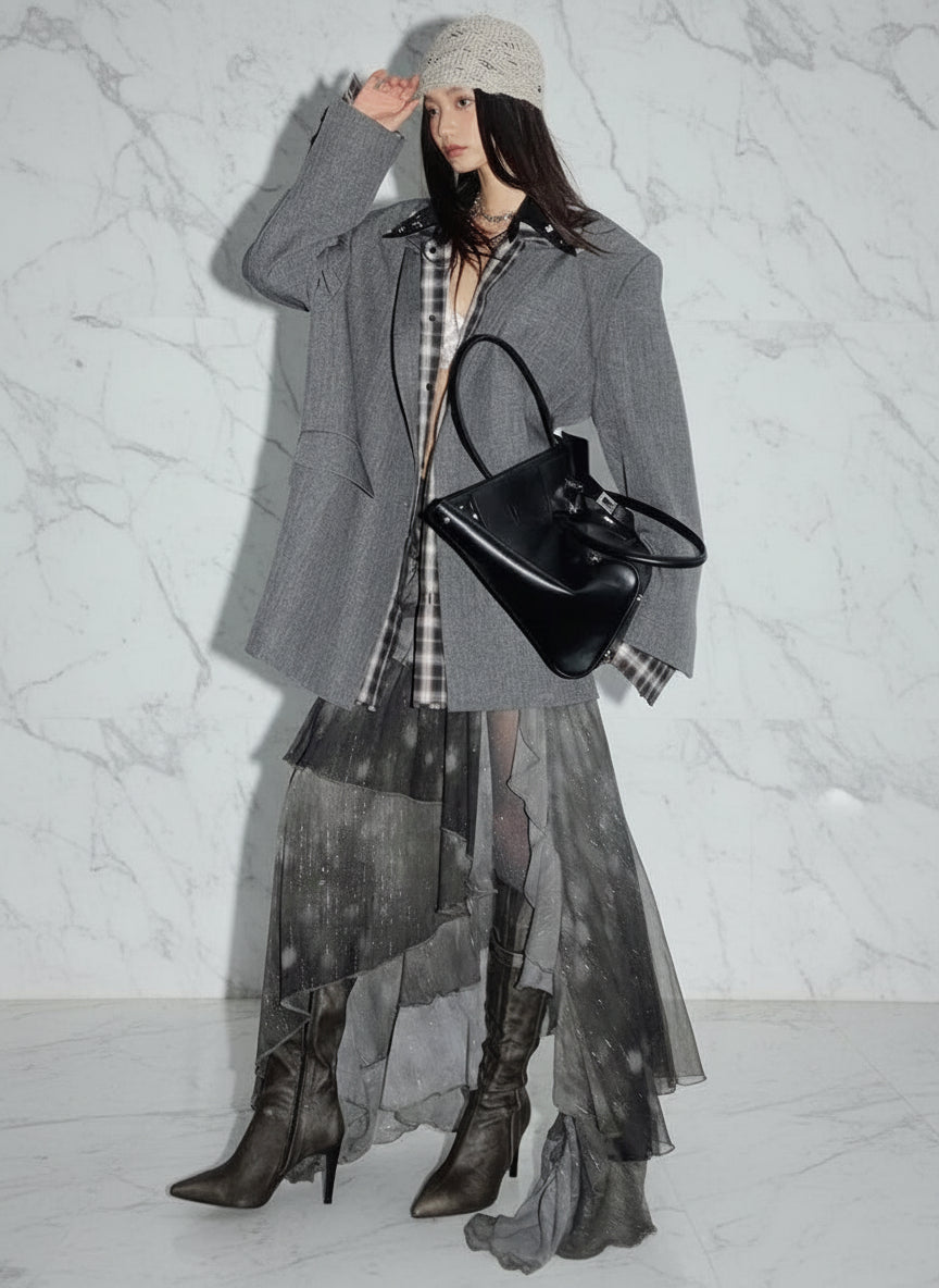 Dumiola Asymetrical Layered Chiffon Maxi Skirt - ClosetBlues